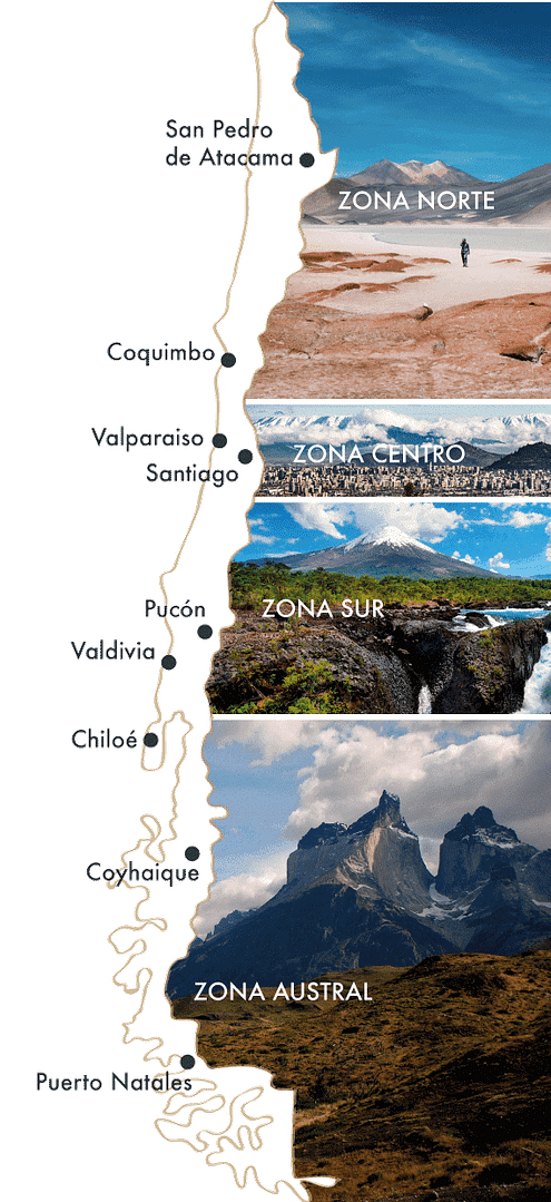 mapa de chile turistico